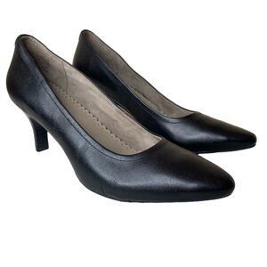 Rockport Black Leather Pumps Comfort Craving Pilot Path Size 10 Narrow